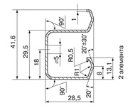 KN01 Running metal double-pole profile - scheme
